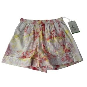 NWT Alpine Design Womens Soft Peach Floral Camp Shorts Tie Dye UPF 30+ XS NEW